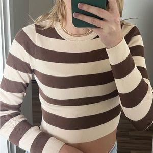 Zara knit long striped cropped long sleeve!!